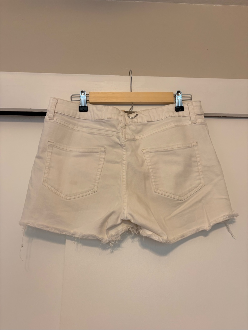 Women’s Cream High-Rise Denim Shorts